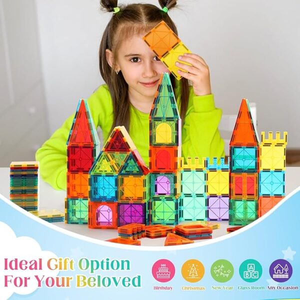 limitted time deal,104PCS Magnetic Building Tiles for Kids - Image 3