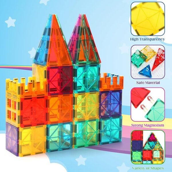 limitted time deal,104PCS Magnetic Building Tiles for Kids - Image 2