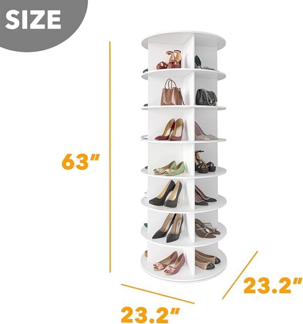 LIMITTED TIME DEAL,SpaceAid 7 Tier Rotating Shoe Rack Tower - Image 2