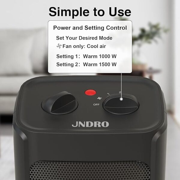 JNDRO Portable Electric Space Heater - Image 2