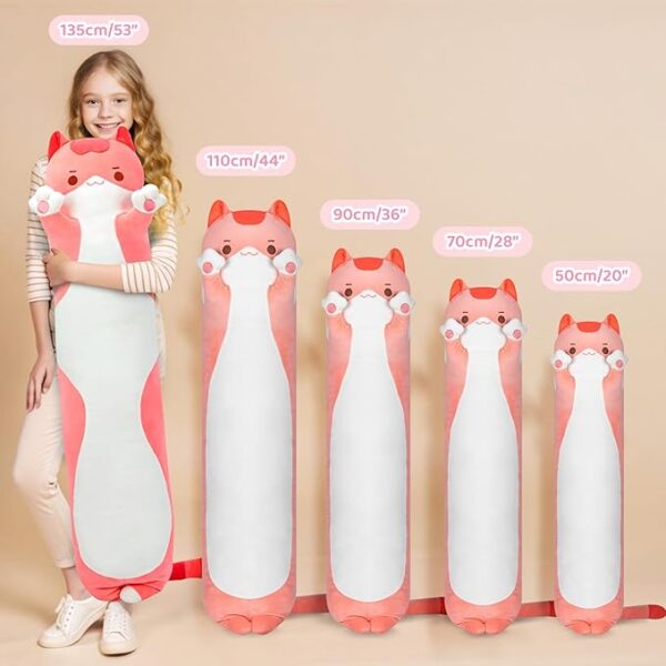 Artist-Designed Ultra Soft Long Cat Plush Body Pillow - Image 2